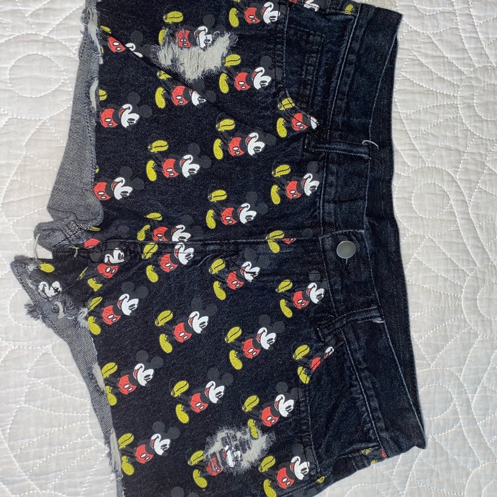 mickey mouse disney denim shorts